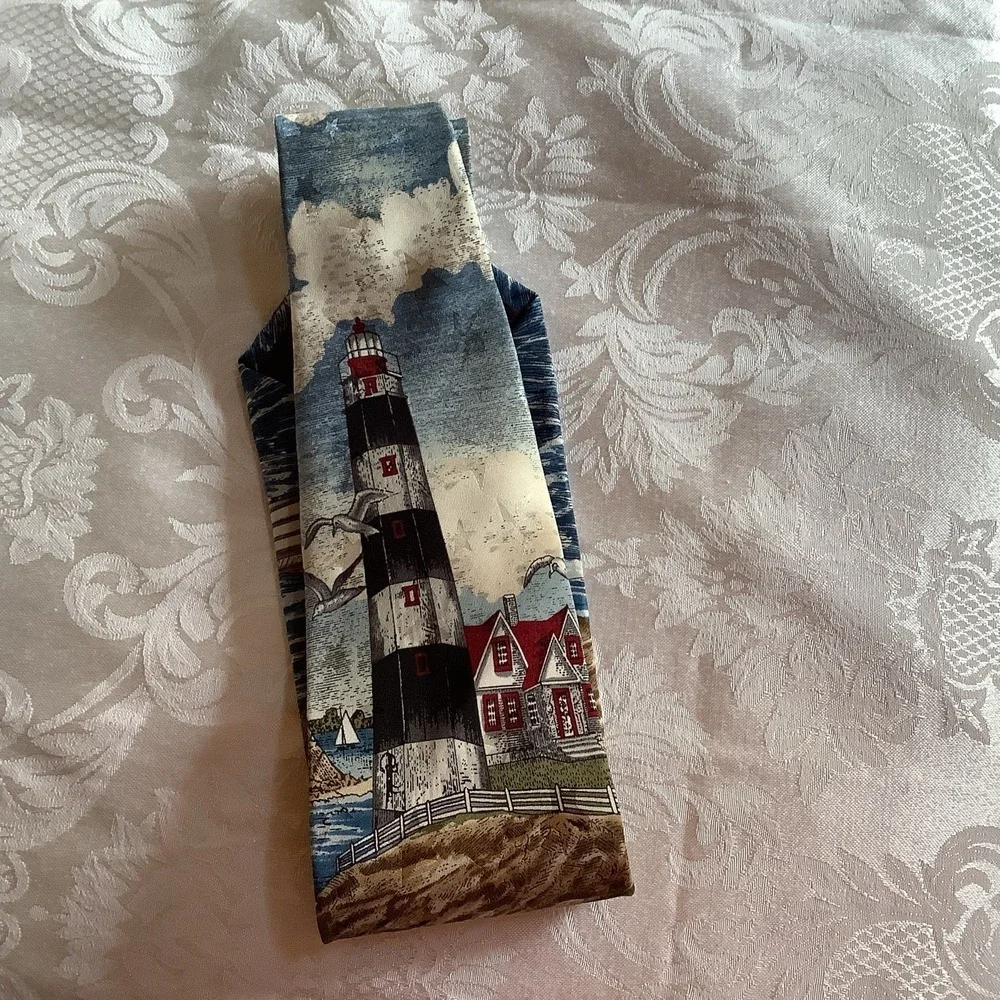 Tango By Max Rabe Necktie Americana Series Harbor Light Circa 1927‎ Lighthouse